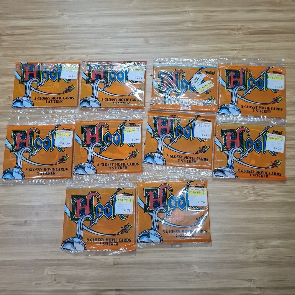 1991 Topps Hook Movie 10x Sealed Wax PACK From Wax Box, 8 Cards, Robin WIlliams